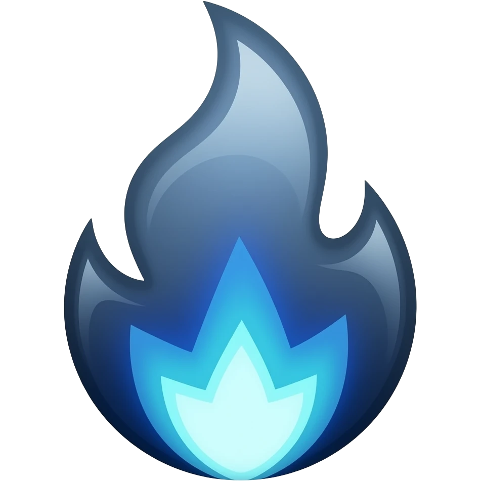 dark grey lighter with dark blue fire emoji