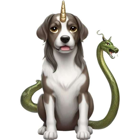 Half dog half unicorn and snake  emoji