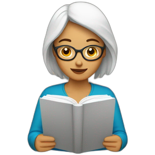 Mujer leyendo emoji