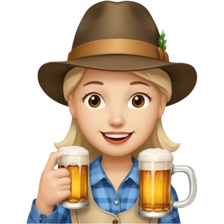 Erstelle smilie "zwinkerndes Gesicht" mit Bierkrug und Hut emoji