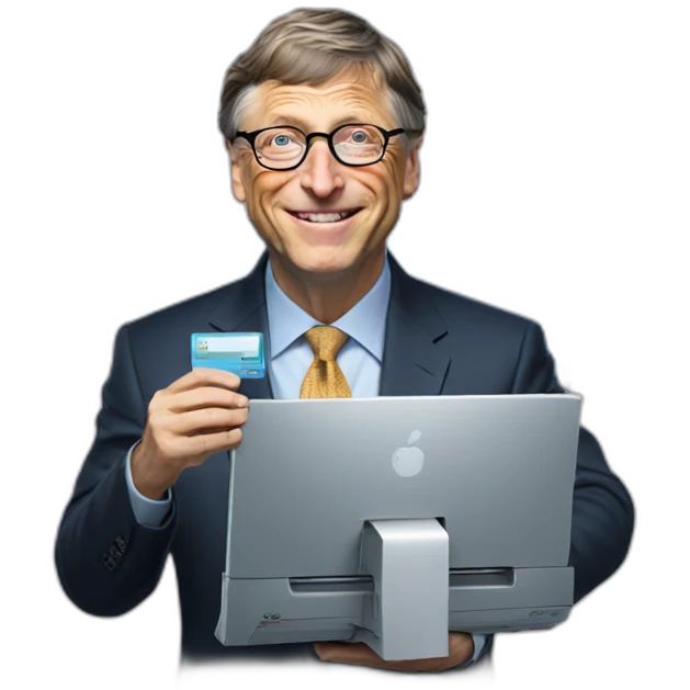 bill gates holding a PC emoji