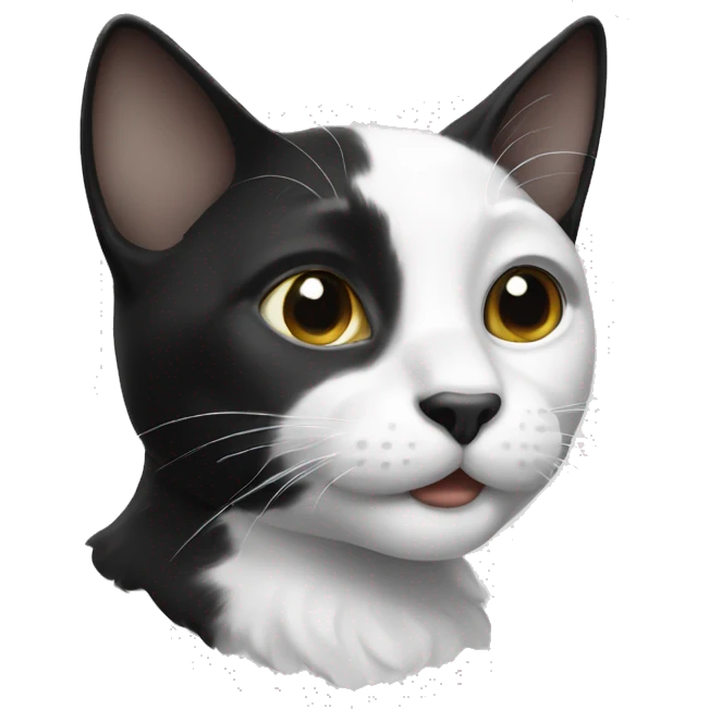 black and white cat  emoji