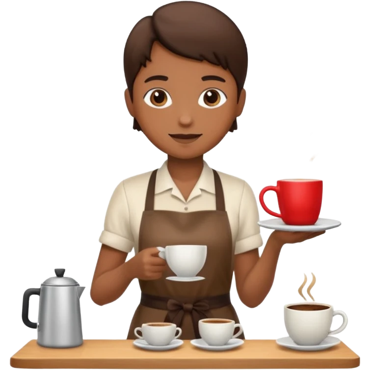 hazme una persona atendiendo una cafeteria universitaria emoji