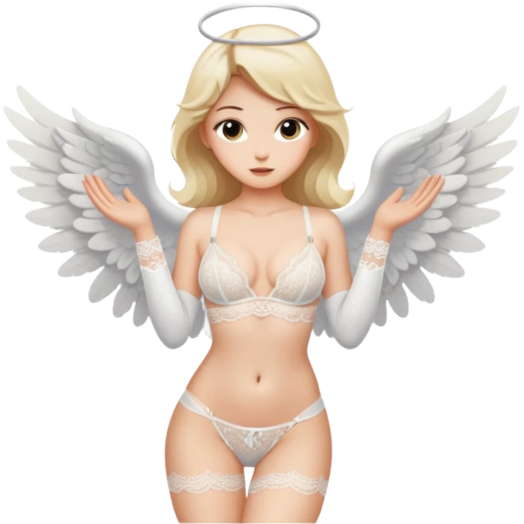 Ангел в нижнем белье в похотливой позе emoji