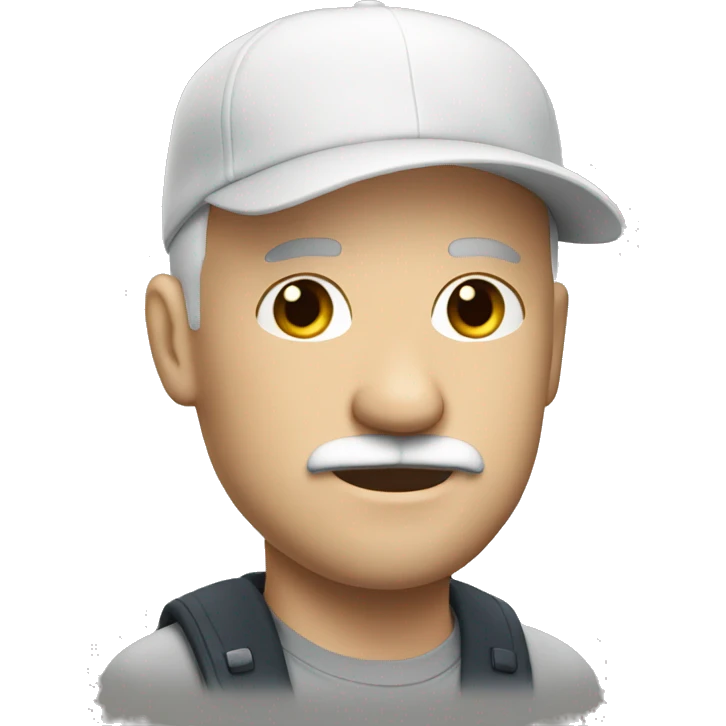 walking bald white man wearing cap with soft beard & moustache emoji