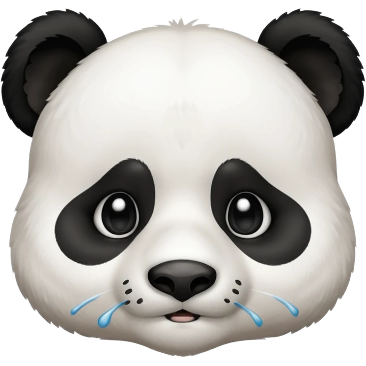 Sad panda with a tear emoji