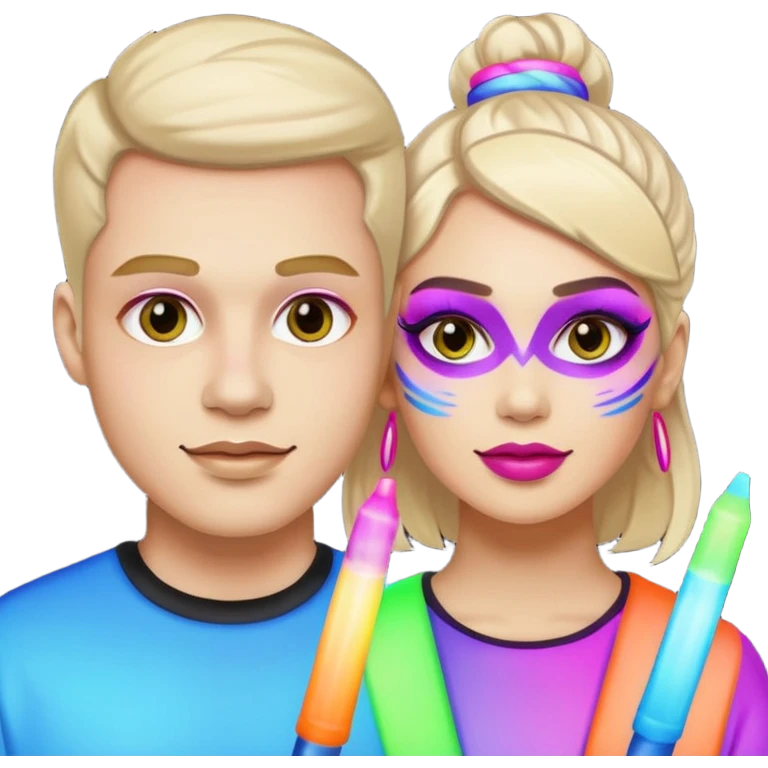 Raver guy and girl emoji