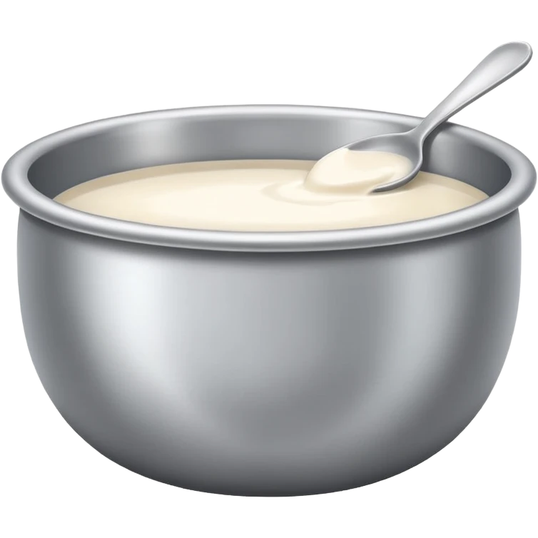 Sliver slave bowl emoji with only milk in it emoji