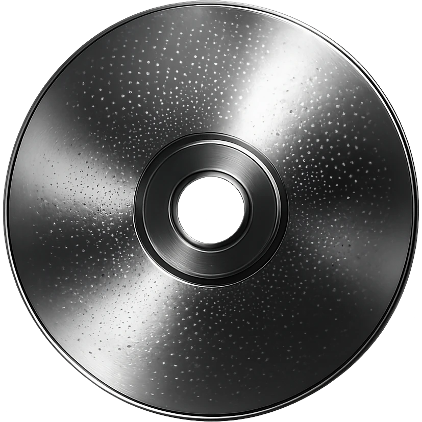 A minimalist CD disc with dot pattern, glowing effect, purple color emoji