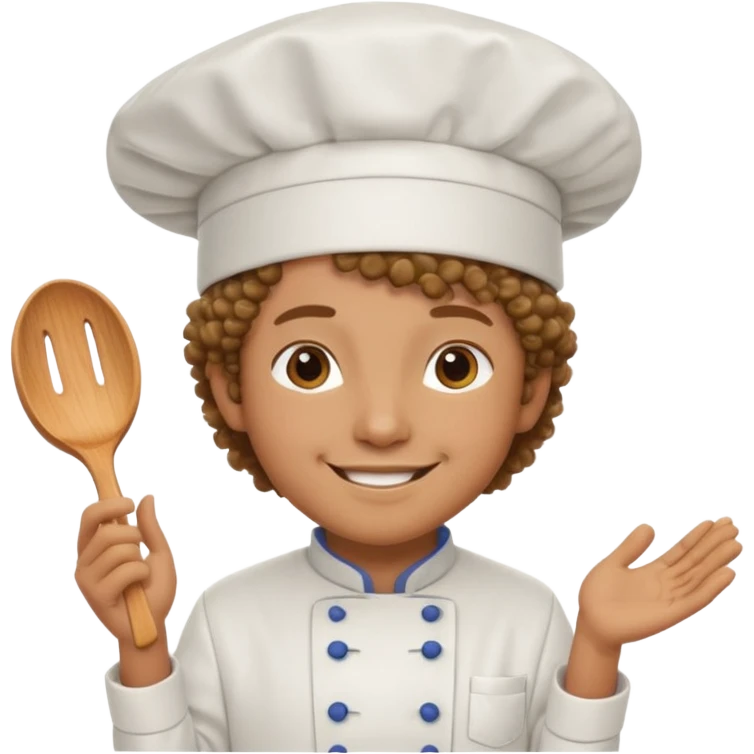 آشپز مو فرفری emoji