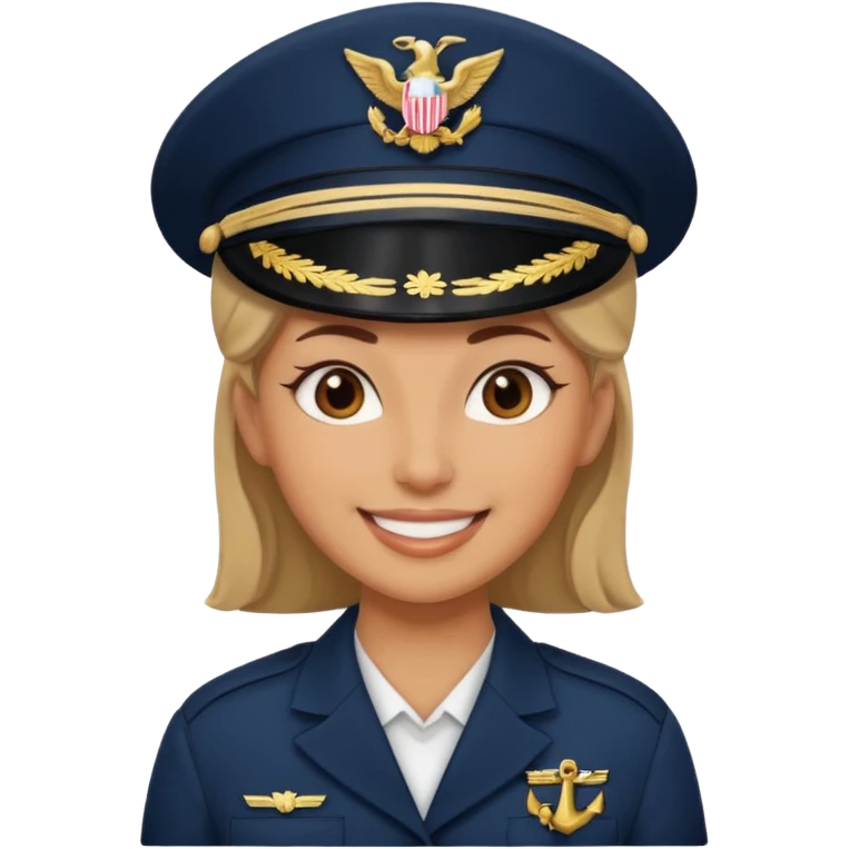 Female navy soldier, big face. emoji