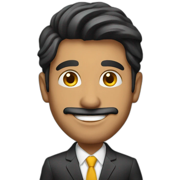 Pakistani man, rich and happy, full suit emoji