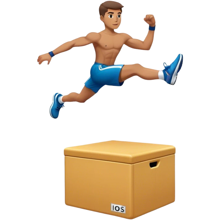 man jump onto plyo-box side-view emoji