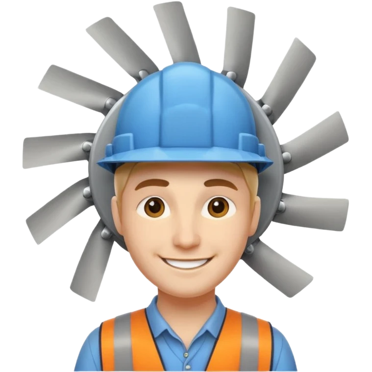 Engineer with spinning turbine hat emoji
