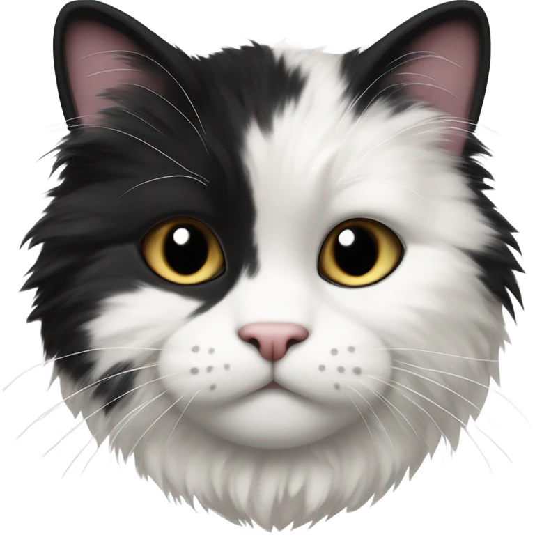 Fluffy tuxedo cat emoji