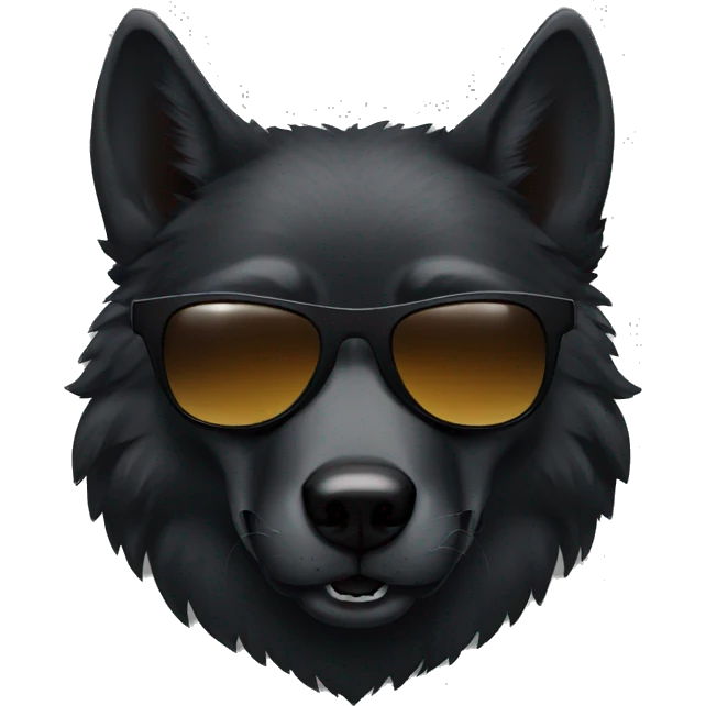 black wolf with sunglasses emoji