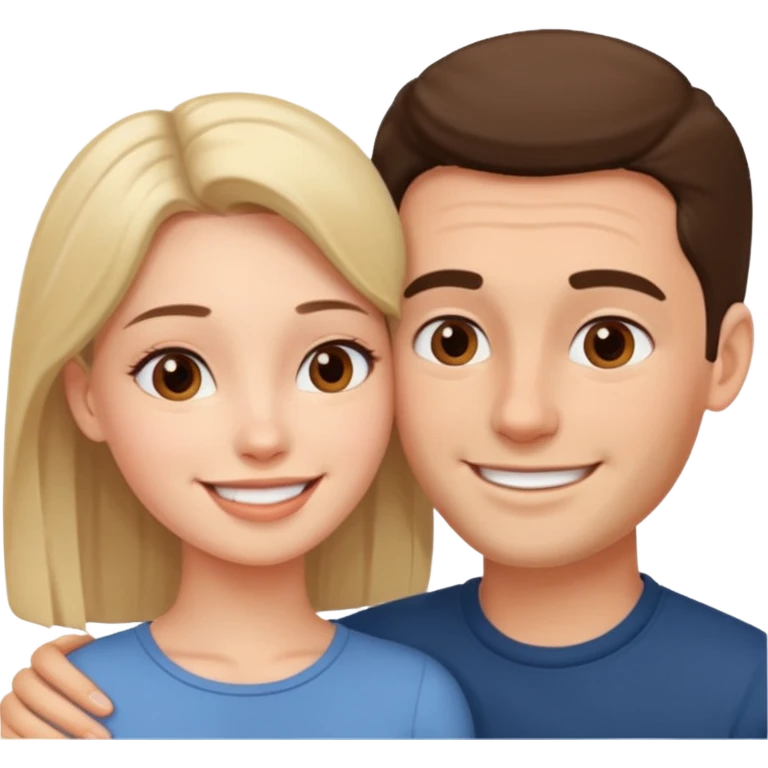Man head against woman head in front of each other emoji