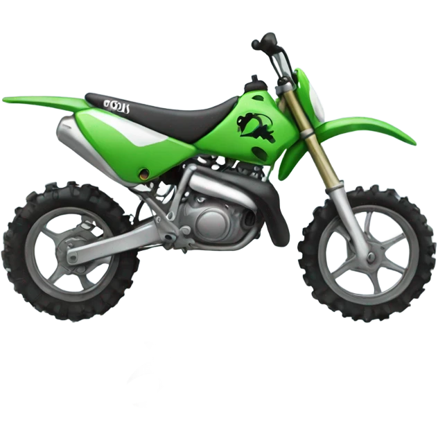 Green dirt bike 110 with shark driving  emoji