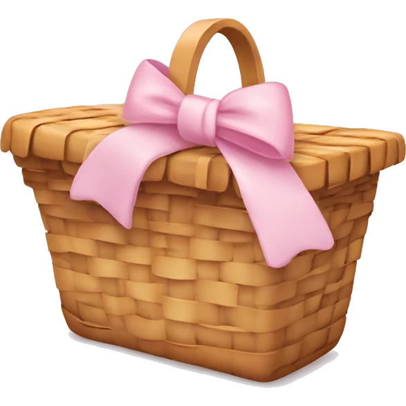 Picnic  basket in light pink bow emoji