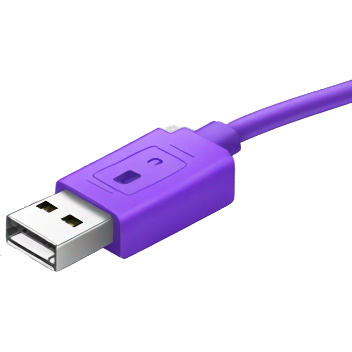 Purple usb cable emoji