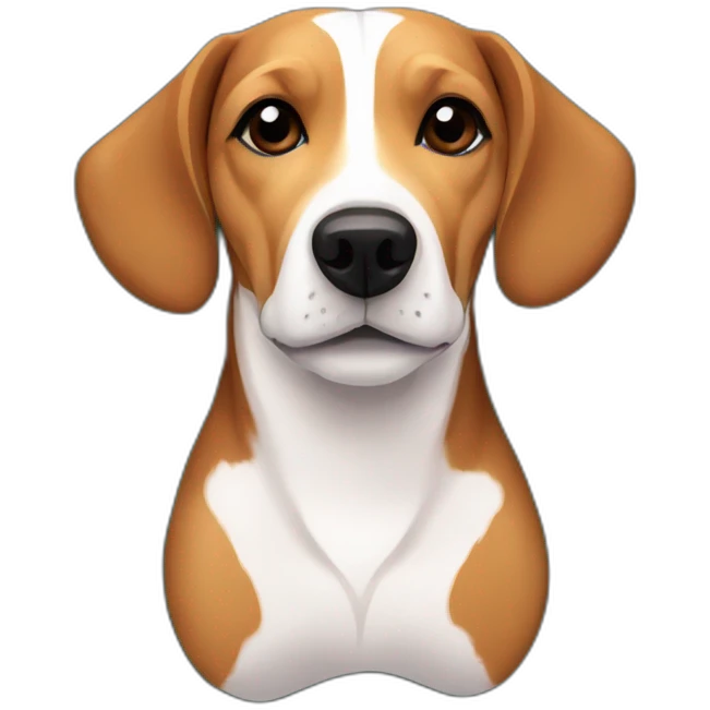 older beagle jack russell mix dog laying in fall leaves emoji