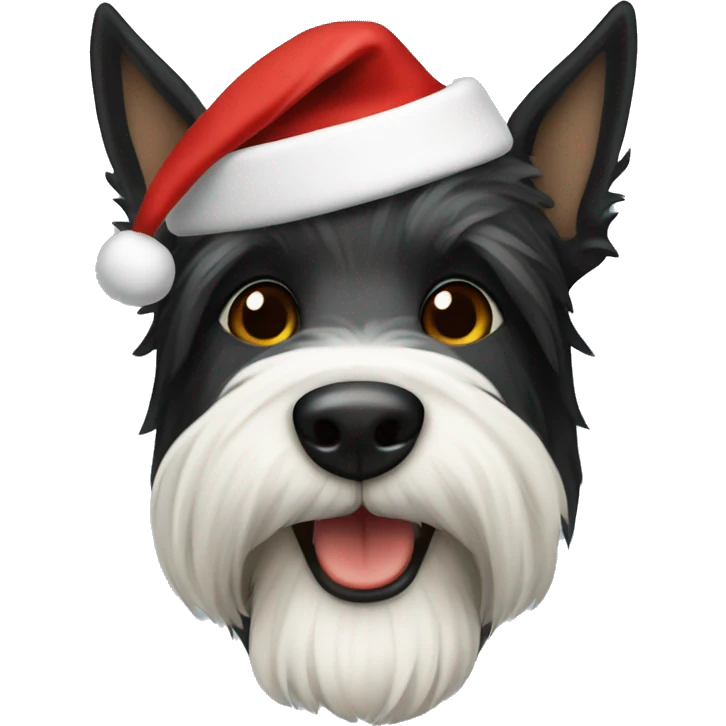 Scottish terrier male Santa hat emoji