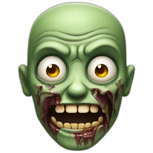 a zombie with a smile in its face emoji