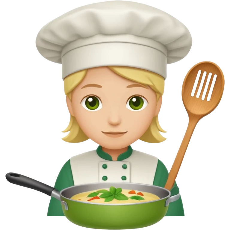 Small icon emoji of cook recipe, minimum details, green #36a767 main color emoji