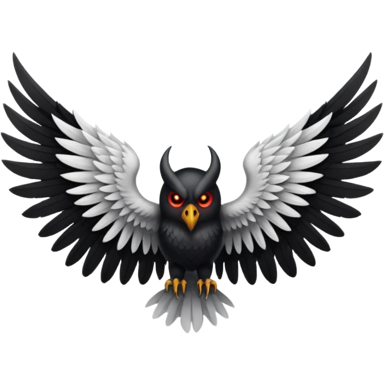 black and white wings demons not human emoji