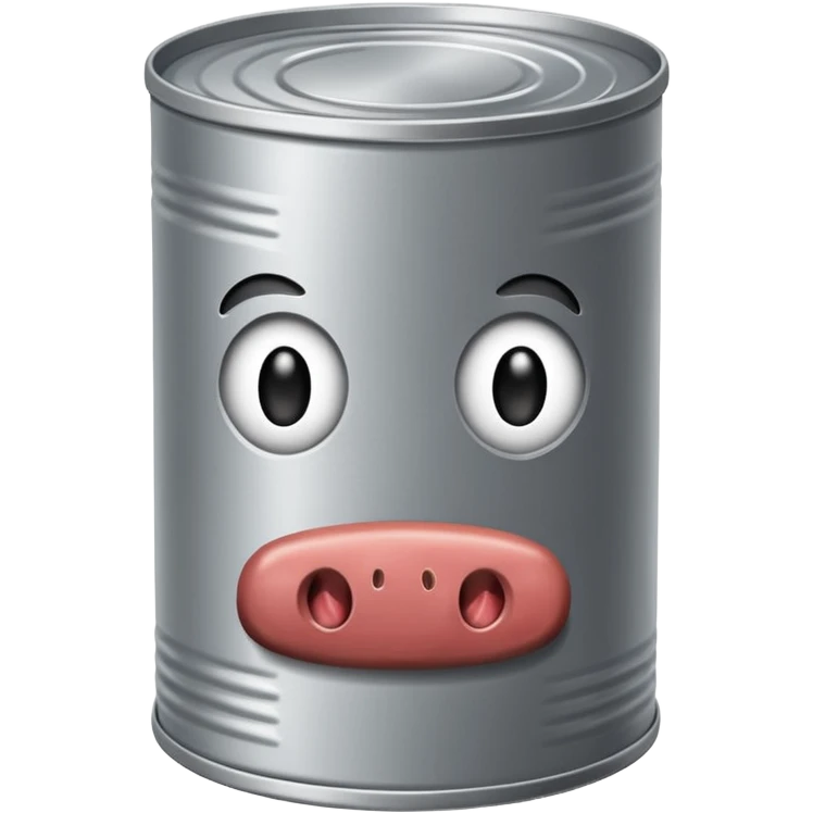 tin can with meat, no face emoji