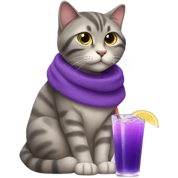 cat with a purple drink  emoji