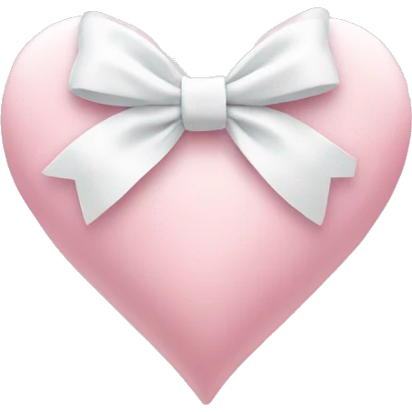 Pastel pink heart with white bow emoji