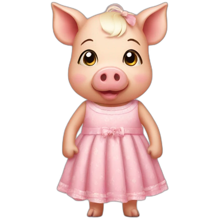 Pig with dress emoji