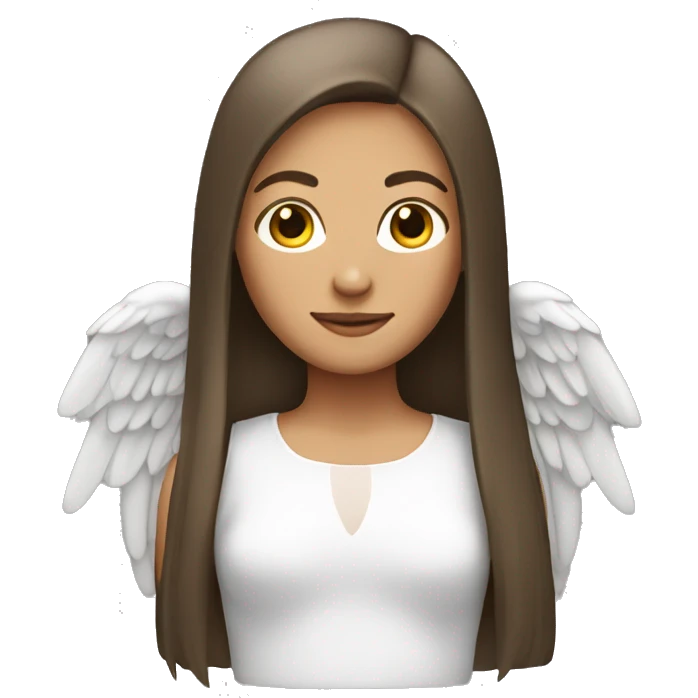 Brunette girl angel with straight hair emoji