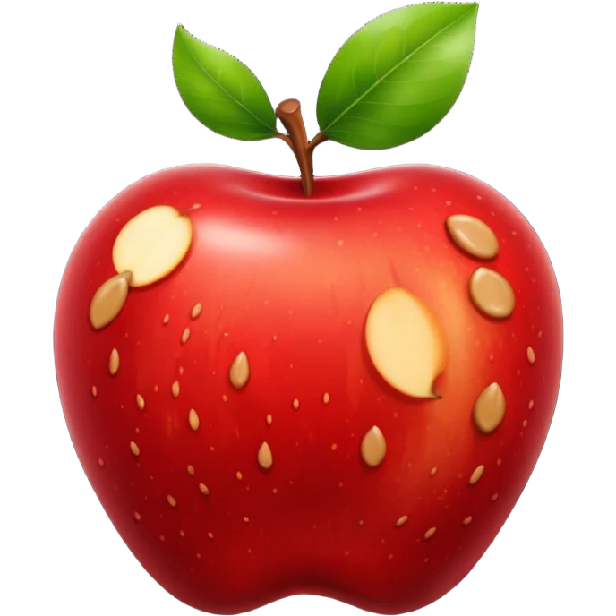  red apple with brown spots  emoji