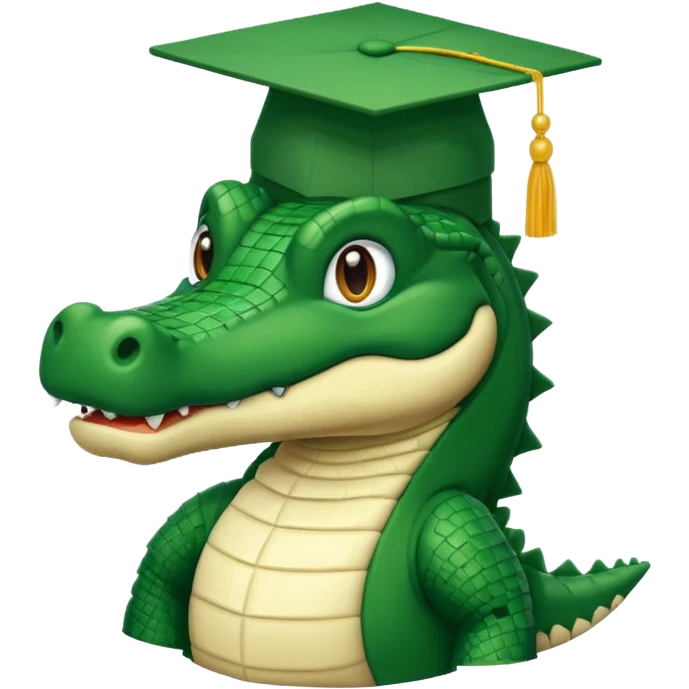 An 8-bit academic gator. The background is a solid white circle emoji