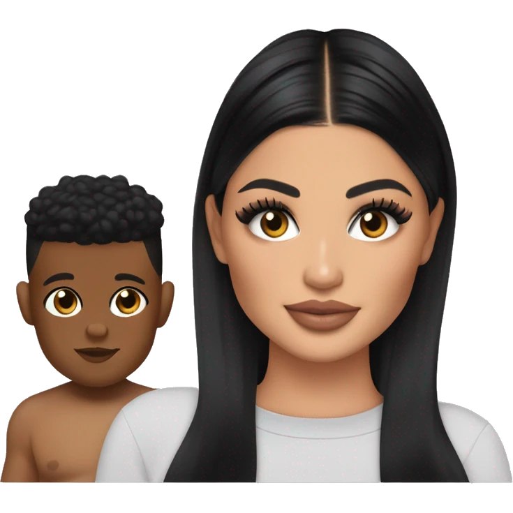 kylie jenner with stormi webster and aire webster as iphone emojis emoji