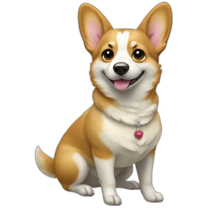 Corgi dress as grogu emoji