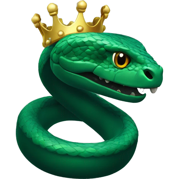 A dark emerald snake with a crown head emoji