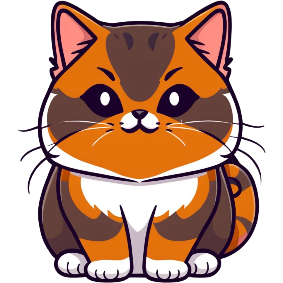 Persian cat with chocolate tortoiseshell fur emoji