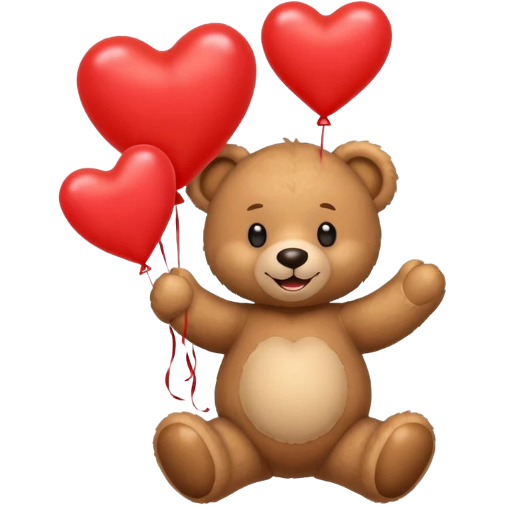 Teddy bear holding heart shaped balloons  emoji