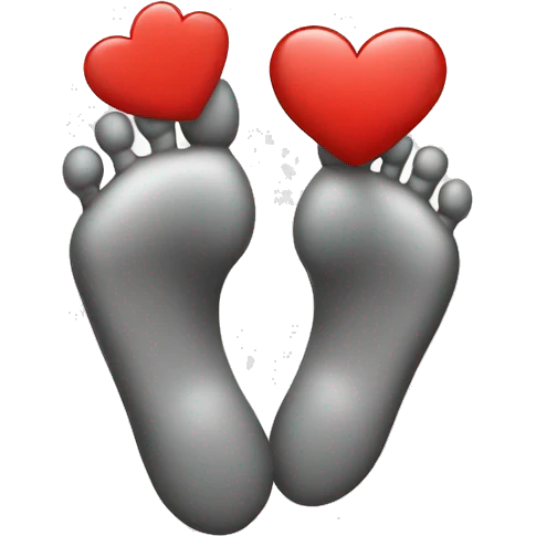 smily foot with a heart emoji