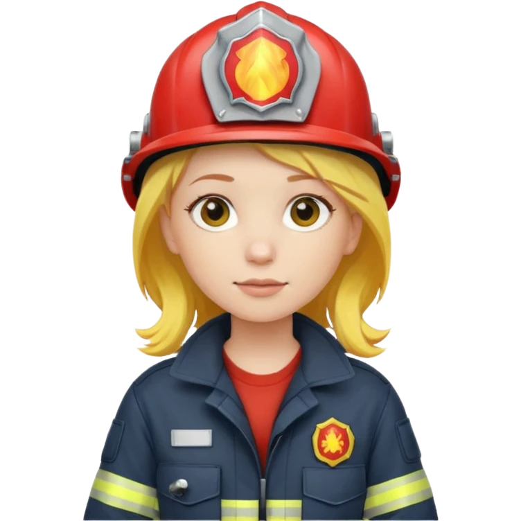 girl fireman with yellow hair emoji