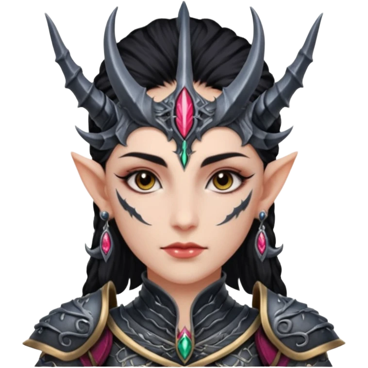 ESO female daedric, lashes and earrings emoji
