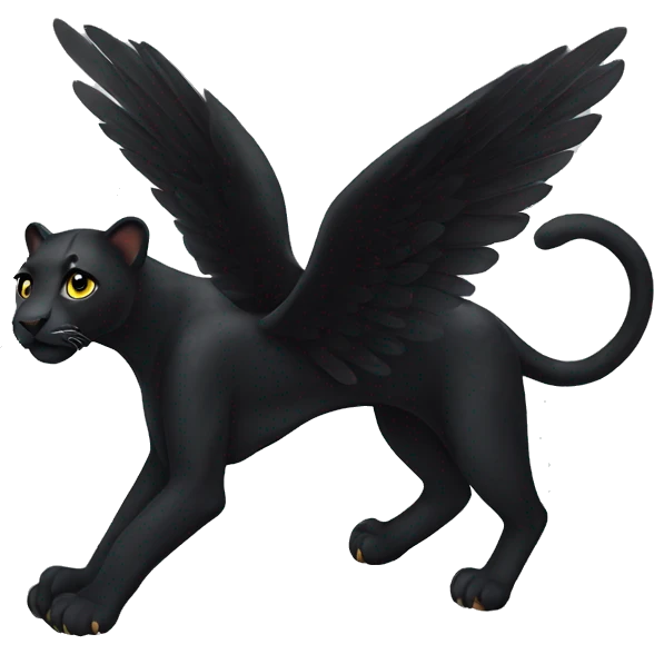 Black leopard with wings emoji