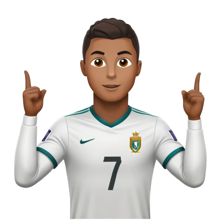 soccer player CR7 Cristiano Ronaldo celebrating a goal emoji
