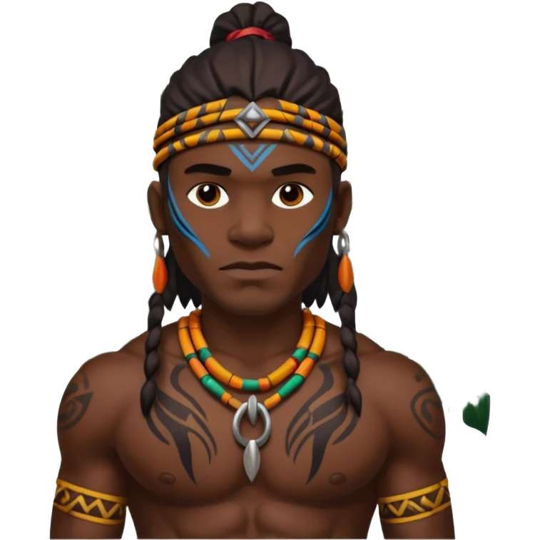 a tribal man in jungle emoji