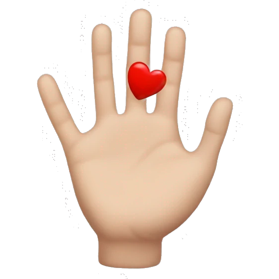 Hlf heart hand emoji