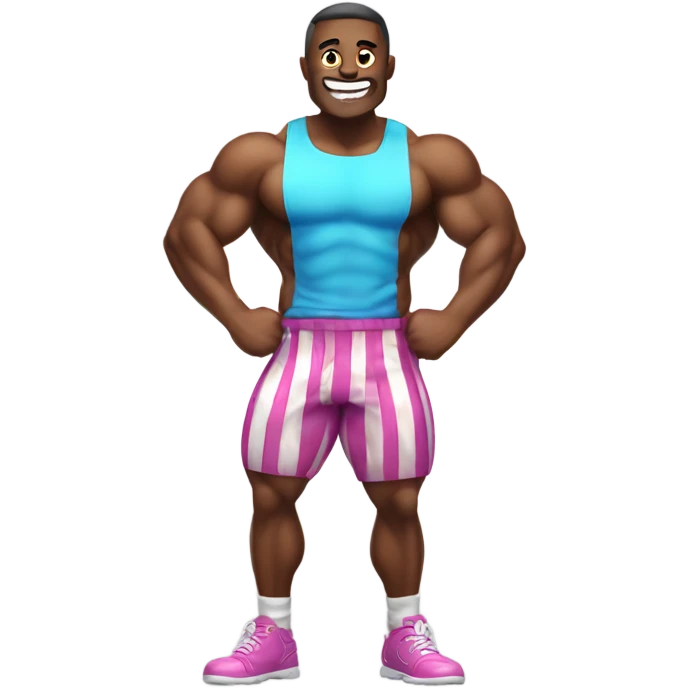 muscular male enjoying candy emoji