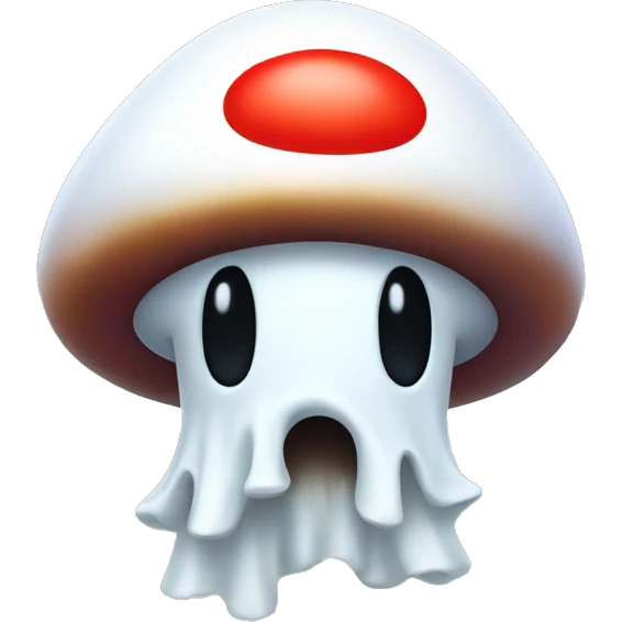 Mario-style Mushroom Ghost emoji